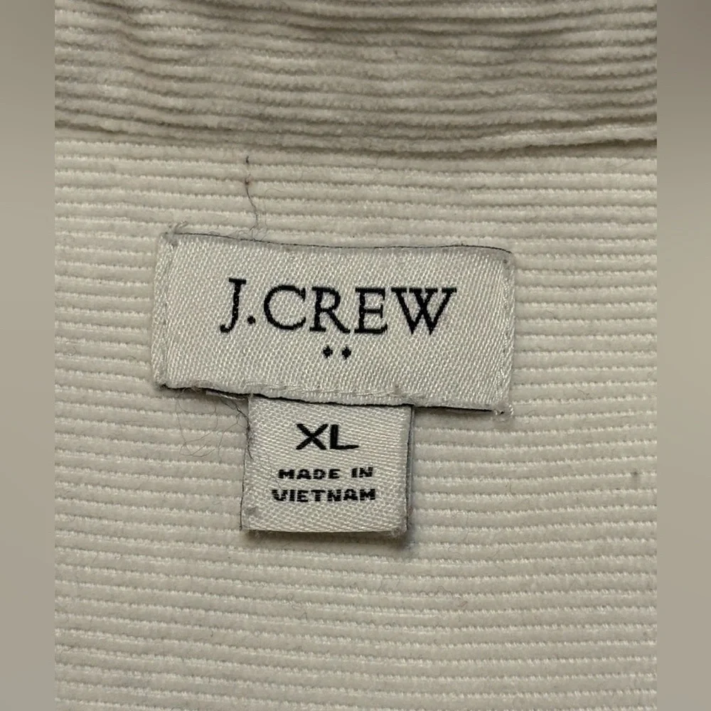 J.Crew Ivory Corduroy Button Down Shirt/Shacket Cotton w/ Pockets Size XL